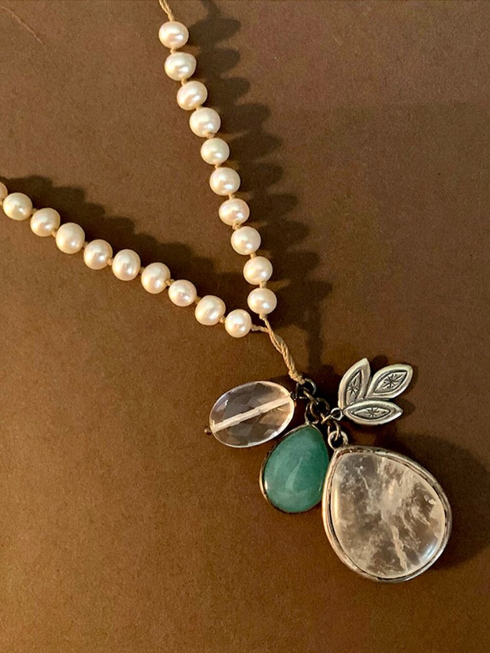 Silpada Oh-So-Pretty Pearl Quartzite Necklace N2108 with Box
